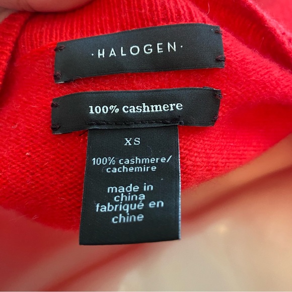 Halogen | Red V-Neck Cashmere Sweater | Size XS - Picture 2 of 4